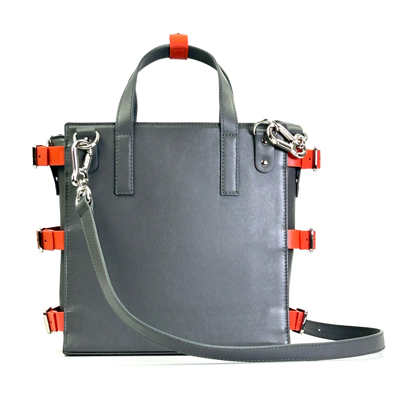 Basket Bag Gris Oscuro/Naranjo