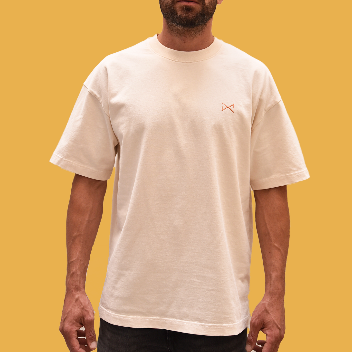 Polera Atardecer color crudo. Oversize