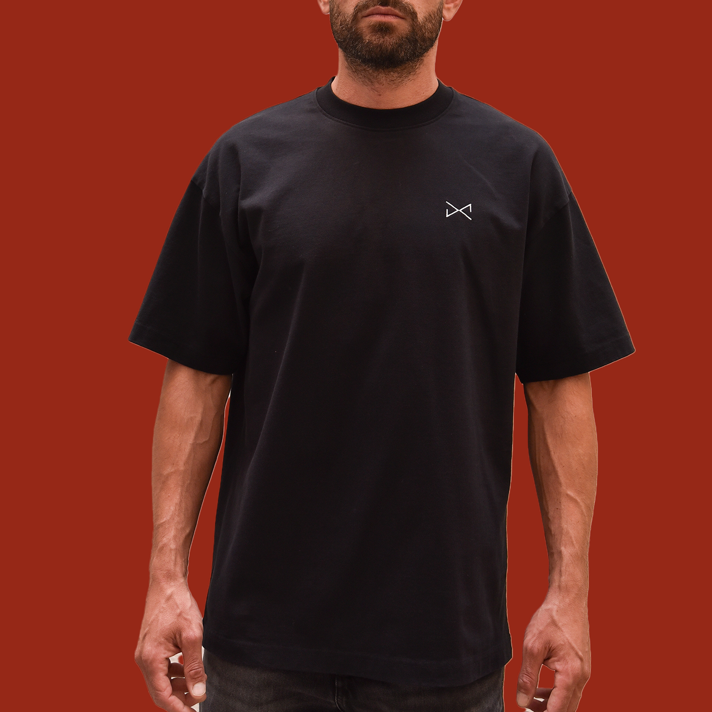 Polera Negra Mar & Montaña. Oversize