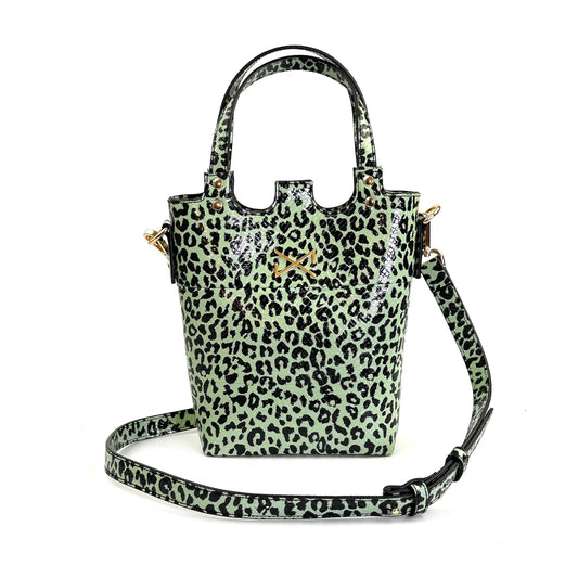 Little T-Shirt Bag Animal Print Charol Verde