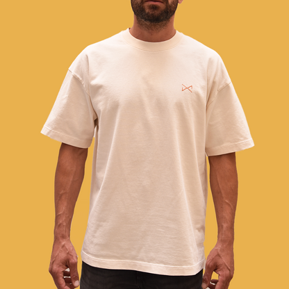 Polera Atardecer color crudo. Oversize