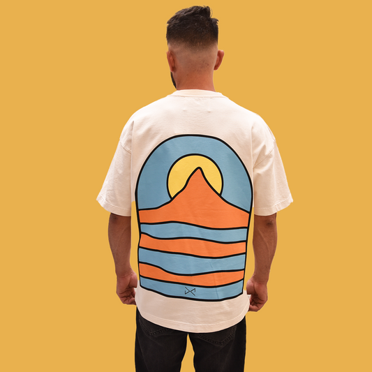 Polera Atardecer color crudo. Oversize