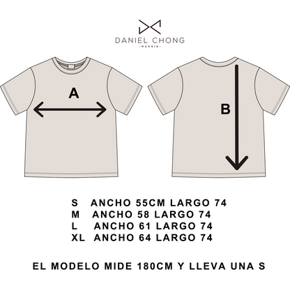 Polera Atardecer color crudo. Oversize
