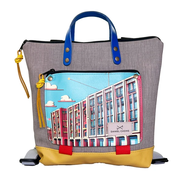 MOCHILA BOOK HOLDER MINI CUADRADA IMPERMEABLE ILUSTRADA BY DANIEL CHONG